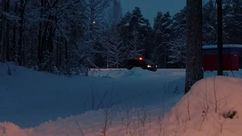 Work Car In The Snow Stockbeeldmateriaal 169790563