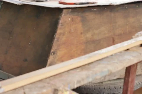 Work carpenter in the workshop. Electric Planer. Stock Footage 65007850