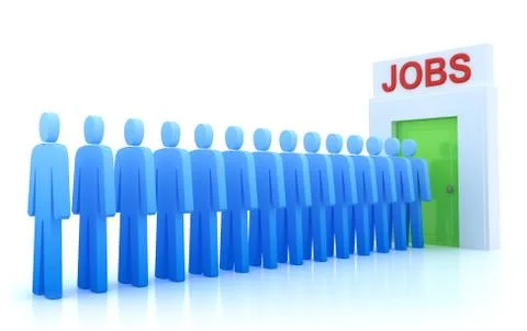 Work Centre : The unemployed looking for a job Stock Illustration