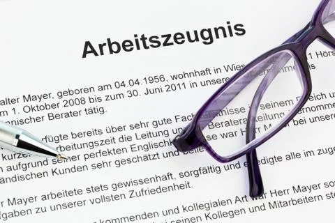 Work certificate in german language Photos