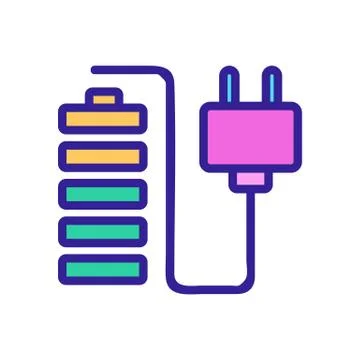 Work charge in action icon vector outline illustration Stock Illustration