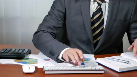 Work with charts and computer Stock Footage 152930409