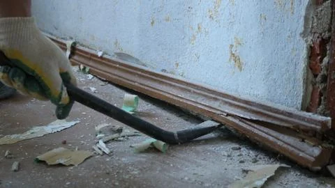 Work as a chisel during construction and repair processes Stock Photos