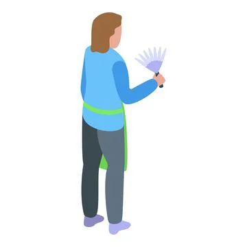Work cleaner icon isometric vector. House service イラスト素材