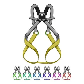 Work climbing harnesses cartoon vector graphic Stock Illustration