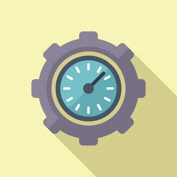 Work clock icon flat vector. Work time Stock Illustration