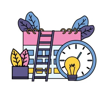 Work clock time calendar Stock Illustration