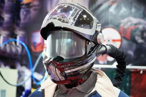 Work clothes and protective mask for welding Stock Photos