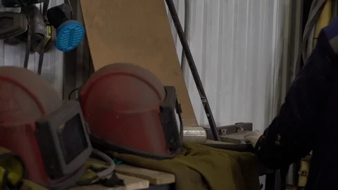  Work clothes.  Special helmet. Stock Footage 105228420