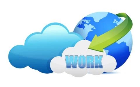 Work cloud computing concept illustration design over a white background Stock Illustration
