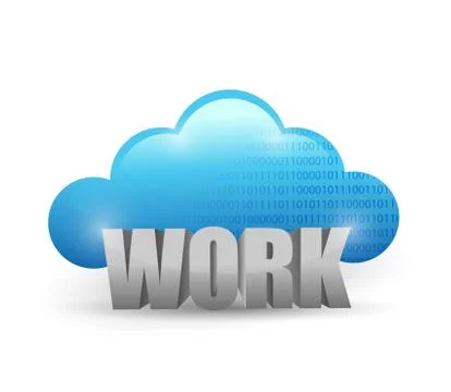 Work cloud computing illustration design 스톡 일러스트
