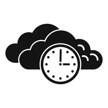 Work cloud hour icon simple vector. Office time Illustrazione stock
