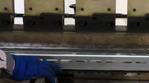 Work on a CNC bending machine in a factory. Video stock 342387840