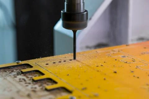 Work on the CNC machine. Stock Photos