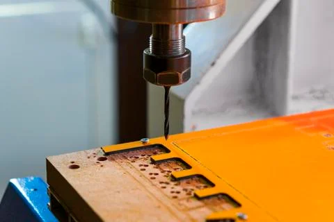 Work on the CNC machine. Foto stock