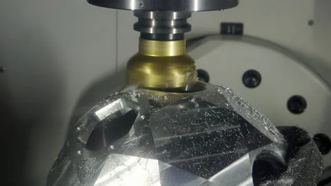 The work of a CNC metalworking machine. Stock Footage 155171393