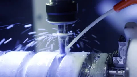 The work of a CNC metalworking machine. Stock Footage 278524309