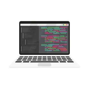 Work coding and programming on a laptop Stock Illustration