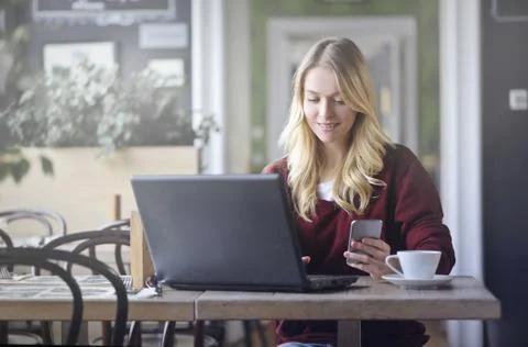 Work in the coffee shop Stock Photos