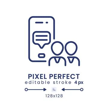 Work communication app linear desktop icon Stock Illustration