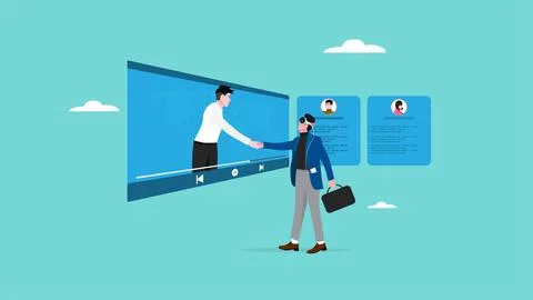 Work communication using mixed reality headset with virtual reality and aug.. 库存插图