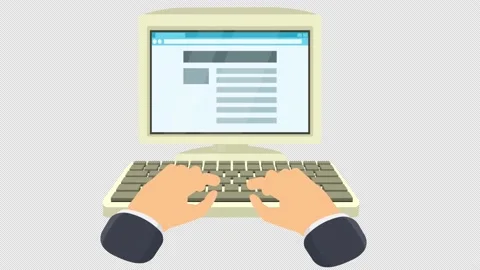 Work on the computer. Animation of using... | Stock Video | Pond5