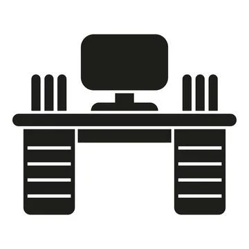 Work computer desktop icon simple vector. Smart office Illustrazione stock