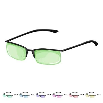 Work computer glasses cartoon vector graphic イラスト素材