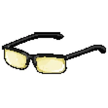 Work computer glasses pixel art vector illustration Stock Illustration