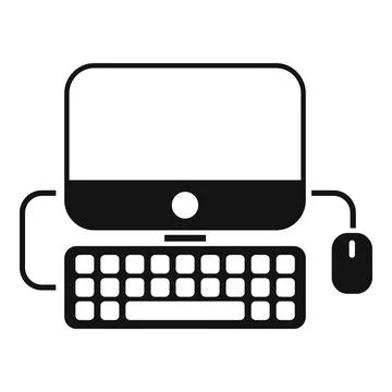 Work computer icon simple vector. Office sit Stock Illustration