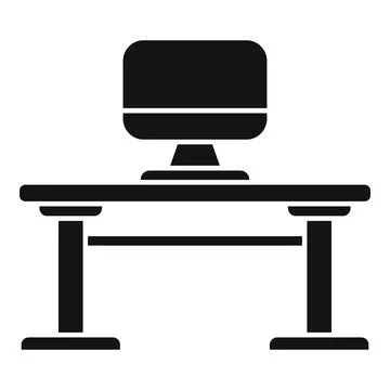Work computer icon simple vector. Office sit Stock Illustration
