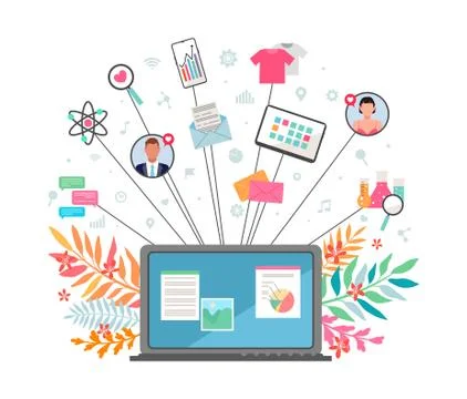 Work on computer 스톡 일러스트