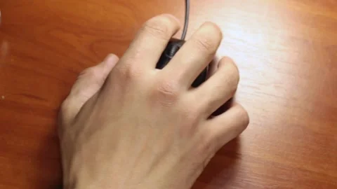 Work with a computer mouse, closeup top view Stock Footage 133251023