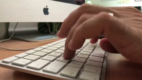 Work on Computer, typing on keybord and mouse Stock Footage