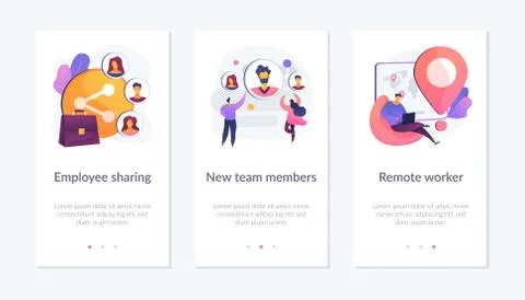Work conditions app interface template. Stock Illustration