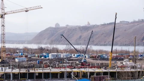  work construction of a multi-storey building 库存影片 165354115
