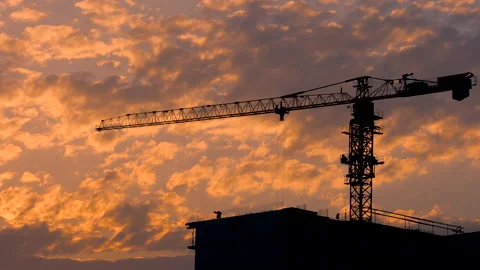 Work on the construction site of an apartment building.  Stock Footage 164338125