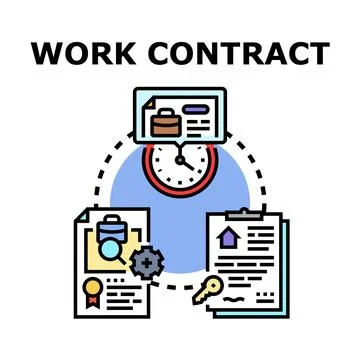 Work contract agreement document management process イラスト素材