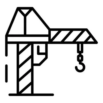 Work crane icon, outline style イラスト素材