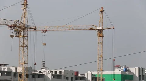 The work of a crane time lapse Stock Footage 62802256