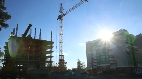 The work of a crane time lapse Stock Footage 62802259