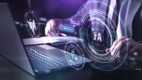 Work on the creation of artificial intelligence. Stock Footage 244807768