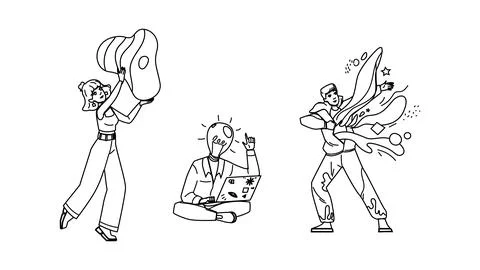 Work creative people vector 스톡 일러스트