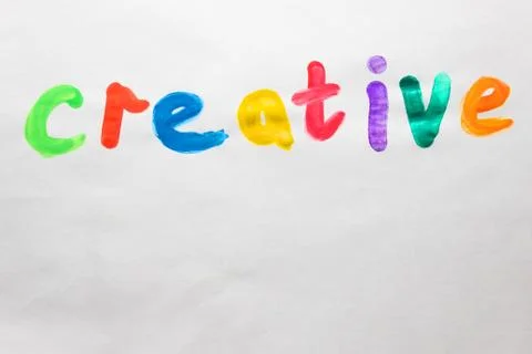 Work cretive write with colorful paints Stock Photos