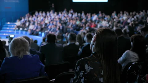 Work of crowded banking coaching of development idea of sale or government solut Stock Footage 199475454