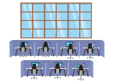 Work cubicles isolated icon 스톡 일러스트
