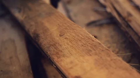 Work cuts the old Board. Stock Footage 105805193