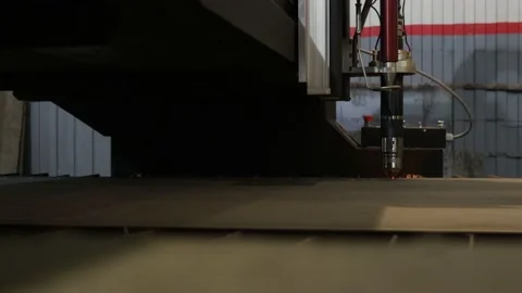 Work of the cutting machine for metal Stock Footage 146225300