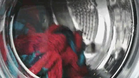 The work cycle of the washing machine. Close-up Vídeos de archivo 69149395