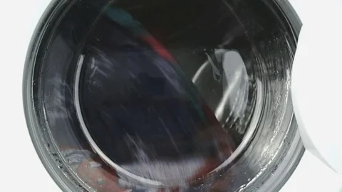 The work cycle of the washing machine. Close-up Stock Footage 72479473